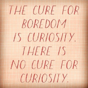 ... is no cure for curiosity.