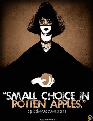 Small choice in rotten apples.