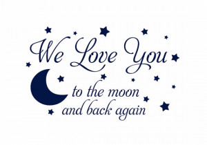 to the Moon and Back Again Vinyl Wall Decal - Baby Nursery Wall Quote ...