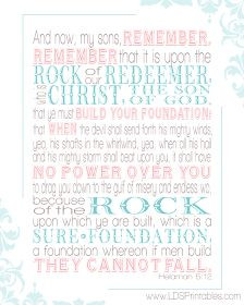 LDS Printables: Build Upon the Sure Foundation