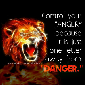 Control your anger , it is one letter away from danger - Wisdom Quotes ...