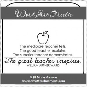 WORD ART: Great Teachers Quote Word Art Freebie