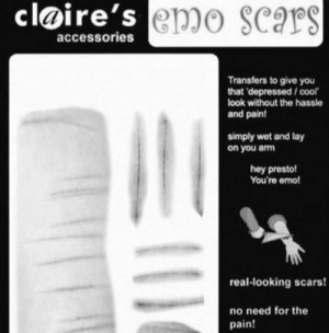 depressed Cool stereotype self harm scars emo claire's accessories ...