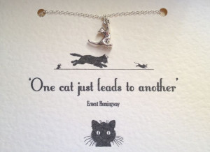 Ernest Hemingway Cat Lover Necklace