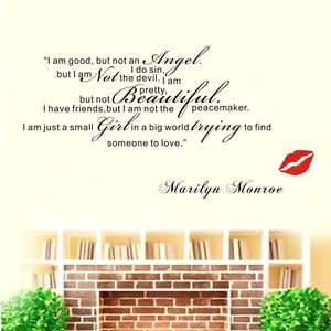 DIY-Small-Girl-World-Marilyn-Monroe-Quote-Art-Vinyl-Wall-Sticker-Decal ...