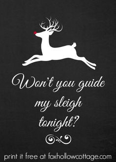 Rudolph The Red Nosed Reindeer Chalkboard Printable - DIY Christmas ...