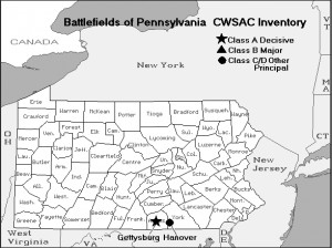 Civil War Battle of Gettysburg Map