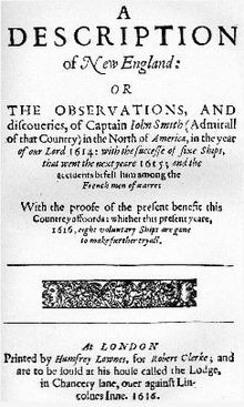 Title page of John Smith's A Description of New England (1616)