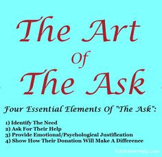 The Art Of The Ask - How to ask for a donation online, in person, or ...