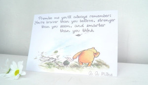 the Pooh Classic Quote Keep me in your Heart Mothers Day, Birthday ...