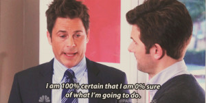 ... and recreation ben wyatt adam scott rob lowe chris traeger indecisive