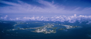 Aerial view of Bermuda looking west — St David’s and St George’s ...