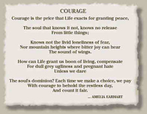 ... > Motivational Wallpaper with Quote on Courage by Amelia Earhart