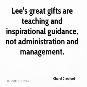 ... and inspirational guidance, not administration and management