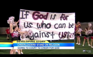 ... this prayer banner appropriate for a public high school football game