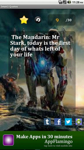 View bigger - Iron Man 3 Quotes for Android screenshot