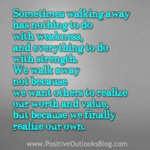 walking away