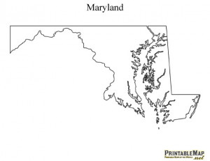 Maryland State Map Outline...