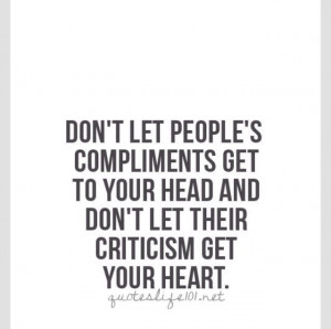 Compliments and criticism!