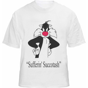 Sylvester the Cat T-shirt Retro Cartoon Tweety Quote Sufferin' Succota ...