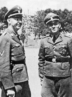 Heinrich Himmler and Rudolf Höss, commandant of Auschwitz
