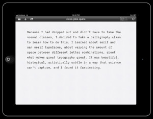 Steve Jobs, iPad, Typography, Fonts