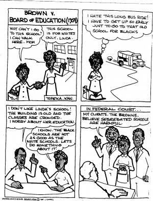 brown vs board of education political cartoon