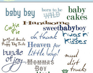 Baby Boy Sayings Digital Scrapbooki ng Clip Art ...