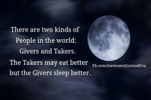 Be a giver and your clear conscience will help you sleep soundly