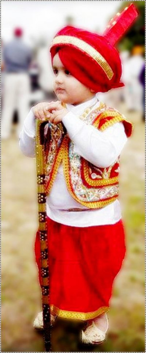 Little Punjabi Boy In Traditional Punjabi Dress