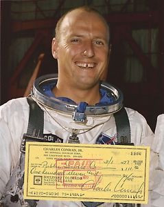 Pete Conrad Apollo astronaut hand signed bank cheque with certificate