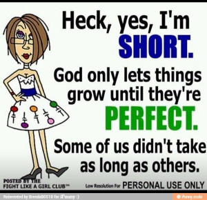 Heck yeah, I'm short! ️