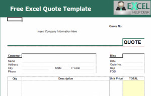 what is the free excel quote template