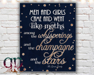 Champagne and the Stars - 8 x 10 paper print, the great gatsby, quotes ...