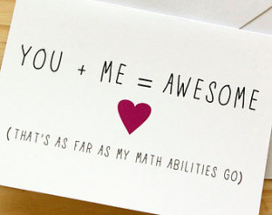You / Me / Awesome (Math) - Nerdy, Funny Anniversary / Valentine's Day ...