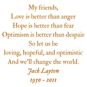 Jack Layton (1950-2011): Canadian social democratic politician and ...