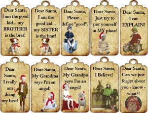 Dear Santa Funny Quotes Digital Downloadable Gift Tags Who Says