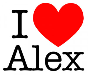 Love Alex Heart Shirt Postcard