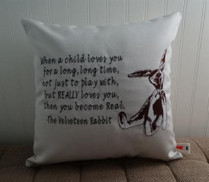 ... Velveteen Rabbit Quote Indoor Outdoor Pillow Cover - Canvas Canvas