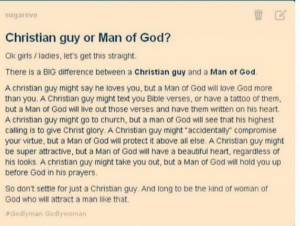 Christian Guy vs Man of God...