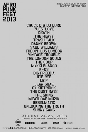 Afro-Punk 2013 lineup & RSVP (Chuck D, Danny Brown, Big Freedia, Death ...