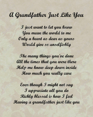 Grandfather Poem Love Poem INSTANT DOWNLOAD Digital JPG - On Sale!!