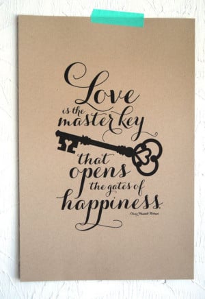 Love is the Master Key Art Print on Etsy, $25.00