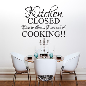 KITCHEN CLOSED WALL ART QUOTE STICKER - KITCHEN DINING ROOM HOME LOVE ...