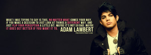 Adam Lambert Look At Things Differently Quote Facebook Cover