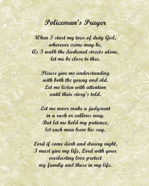 Police Officer's Prayer Poem for Policemen Digital INSTANT DOWNLOAD ...