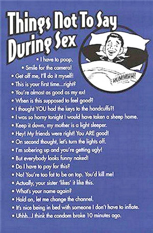 things not to say during sex