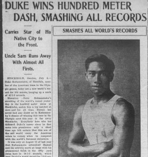 Duke Kahanamoku in U.S. Newspapers