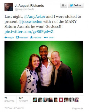 August Richards, Amy Acker & Joss Whedon! Yay!
