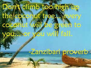 OMANI SAYINGS/PROVERBS: Don't climb too high up your coconut tree